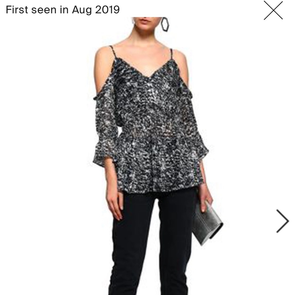 Iro Women's Eldan Cold-shoulder Printed Devoré-Chiffon Top